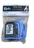 Kaohi Bungee Style WING Leash 5' with 12” extension with Carabiner Blue