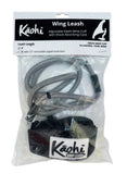 Kaohi Bungee Style WING Leash 5' with 12” extension with Carabiner Blue