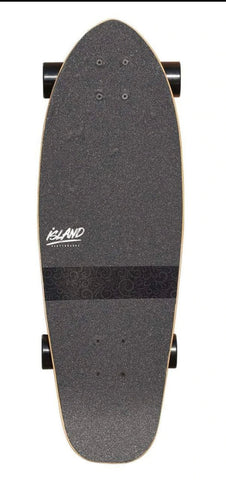 Island Skateboard Cruiser 28” with Surf Carver trucks - Black